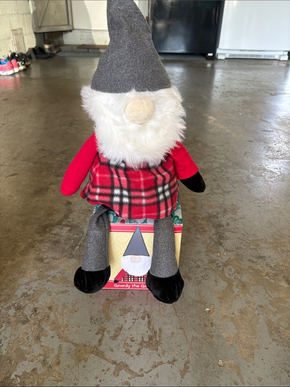 Scentsy Red Plaid Gnome with Gray Hat